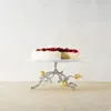 Michael Aram Pomegranate Silver And Gold Cake Stand In Silver