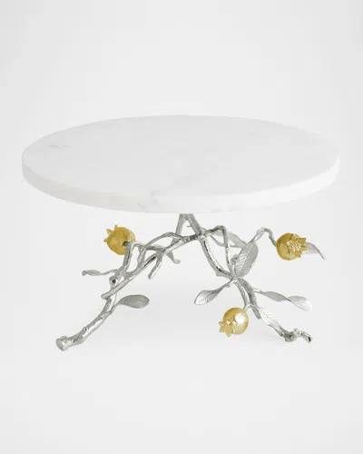 Michael Aram Pomegranate Silver & Gold Cake Stand With 24k Goldplate In No Color
