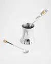 Michael Aram Pomegranate Silver And Gold Tone Coffee Pot With Spoon In Silver And Gold