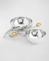 Michael Aram Pomegranate Silver And Gold Double Bowl In Silver And Gold
