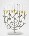 Michael Aram Pomegranate Silver And Gold Hanukkah Menorah With 24k Gold In Silver And Gold