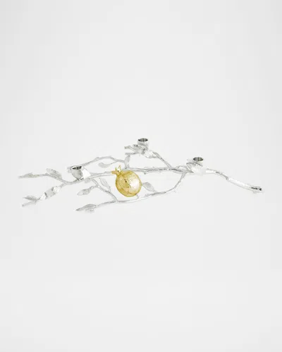Michael Aram Pomegranate Silver & Gold Low Candleholders
