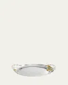 Michael Aram Pomegranate Silver And Gold Tone Oval Tray In Silver And Gold