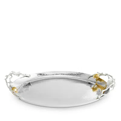 Michael Aram Pomegranate Silver And Gold Tone Oval Tray
