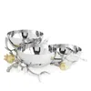Michael Aram Pomegranate Silver And Gold Triple Bowl In Silver