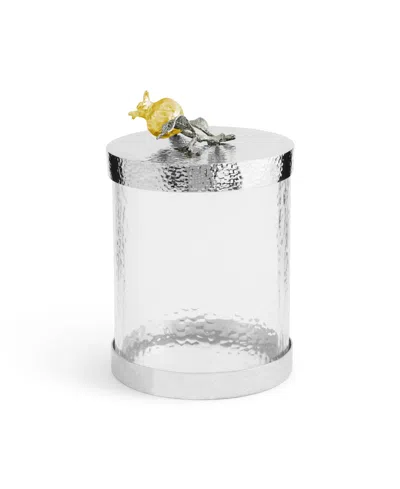 Michael Aram Pomegranate Silver And Gold Small Canister, 5.31" X 5.31" In No Color