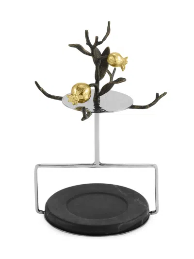 Michael Aram Pomegranate Teacups, Saucers & Stand Demi Set In Black