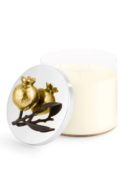 Michael Aram Pomegranate Three-wick Scented Candle In Gold