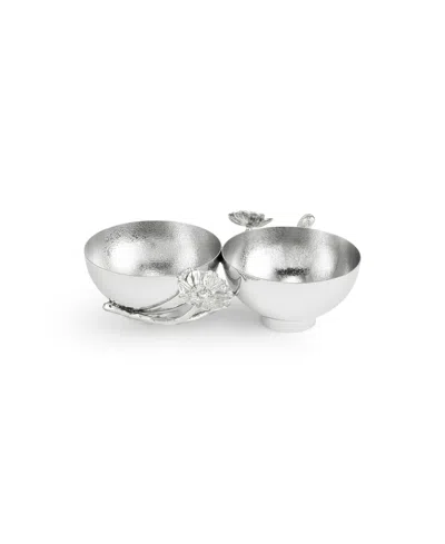 Michael Aram Poppy 6" Double Dish In Silver