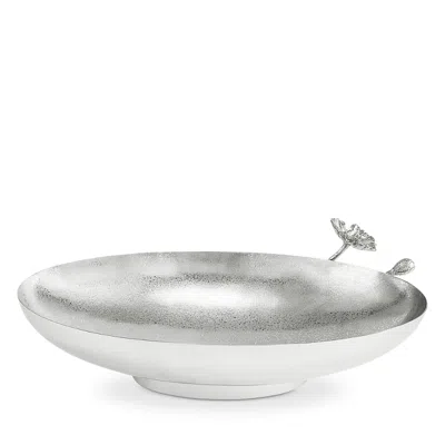 Michael Aram Poppy Oval Large Low Bowl In Silver