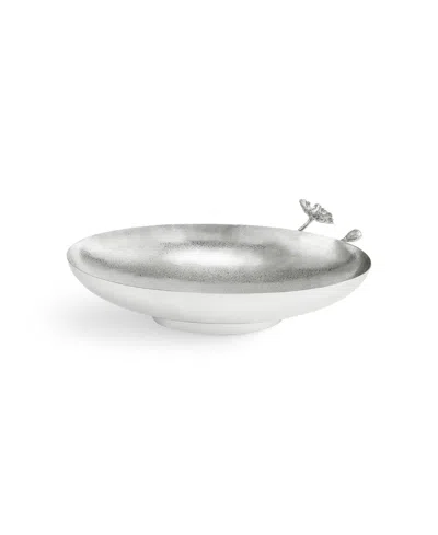 Michael Aram Poppy Oval Large Low Bowl In Silver
