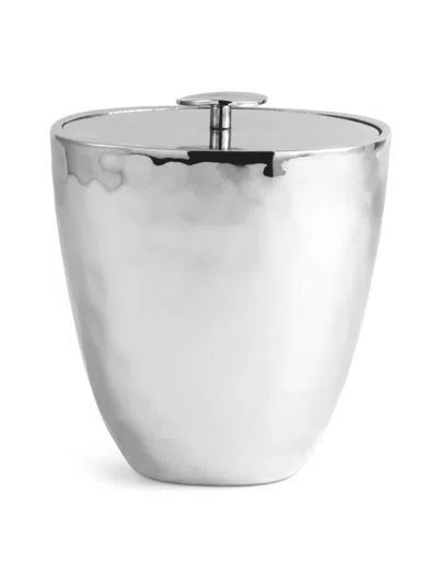 Michael Aram Reflective Ice Bucket & Tongs In Silver