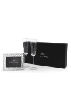 Michael Aram Reflective Champagne Flute And Heart Frame Set In Transparent