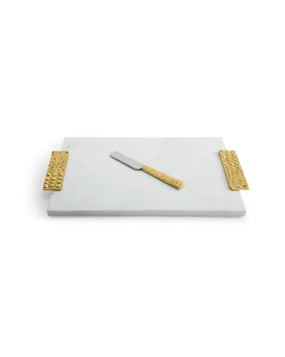 Michael Aram Safari Large Cheeseboard & Knife In White