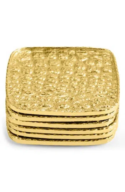 Michael Aram Safari Set Of 6 Coasters In Gold