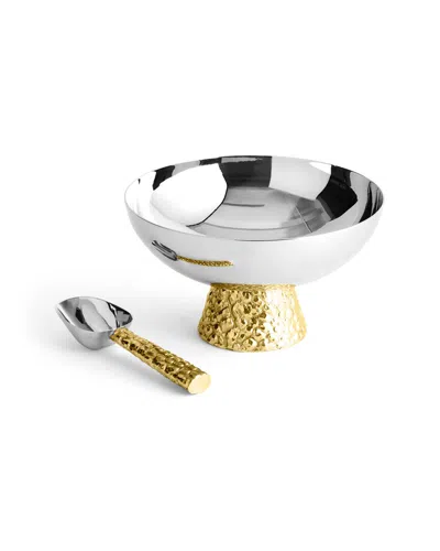 Michael Aram Safari Small Bowl With Spoon In Metallic