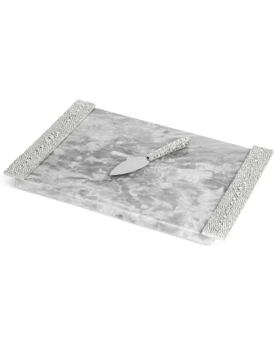 Michael Aram Shagreen Cheese Board With Knife In Gray