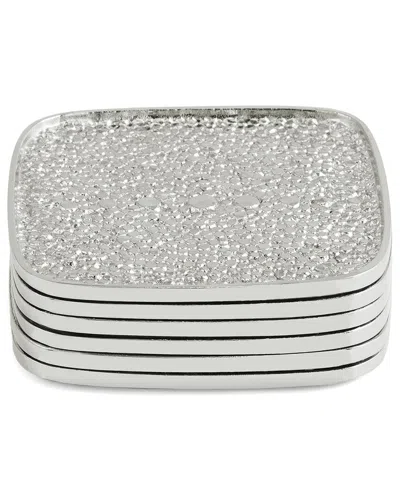 Michael Aram Shagreen Coaster Set In Silver