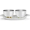 Michael Aram Shagreen Double Dish & Tray Set In Silver