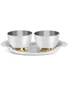 Michael Aram Shagreen Double Dish With Tray In Silver