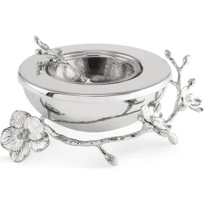 Michael Aram Silver Orchid Caviar Dish In Gray