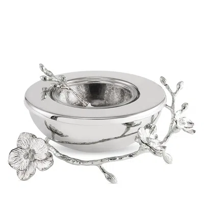 Michael Aram Silver Orchid Caviar Dish With Spoon