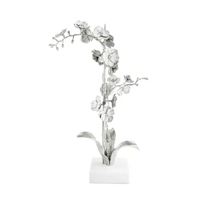 Michael Aram Silver Orchid Stem Sculpture - Large In Gray