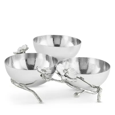 Michael Aram Silver Orchid Triple Bowl