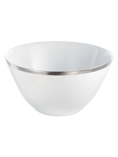 Michael Aram Silversmith Platinum-trim Porcelain Serving Bowl In White