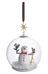 Michael Aram Snowman Snow Globe Ornament In White