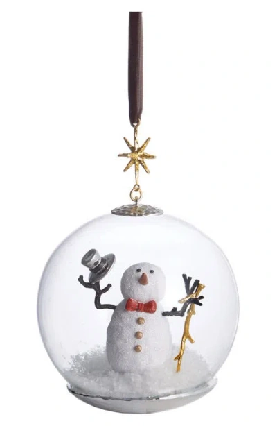 Michael Aram Snowman Snow Globe Ornament In White