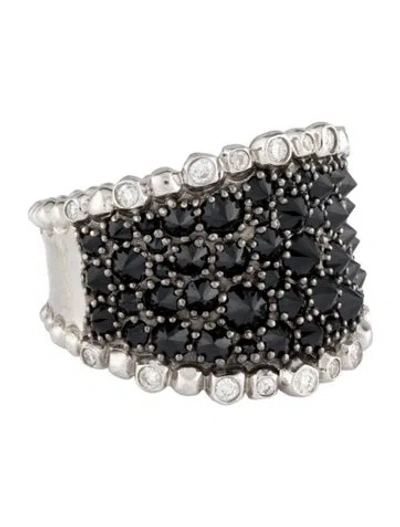 Pre-owned Michael Aram Spinel & Diamond Molten Cuff Ring In Multicolor