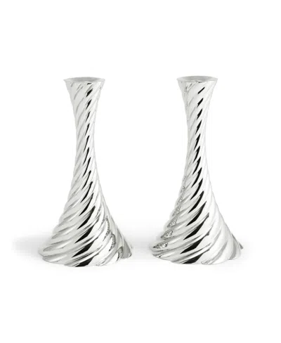 Michael Aram Twist Candle Holders Set Of 2 In Nickelplate