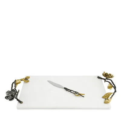 Michael Aram Vintage Bloom Cheeseboard With Knife In White