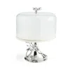 Michael Aram White Orchid Cake Stand With Dome In Silver