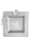 Michael Aram White Orchid Glass Snack Dish In Silver