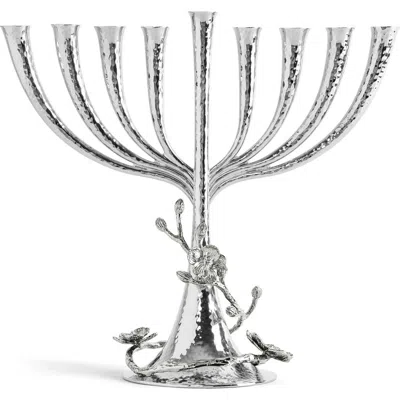 Michael Aram White Orchid Menorah In Silver