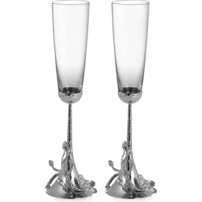 MICHAEL ARAM MICHAEL ARAM WHITE ORCHID SET OF 2 TOASTING FLUTES
