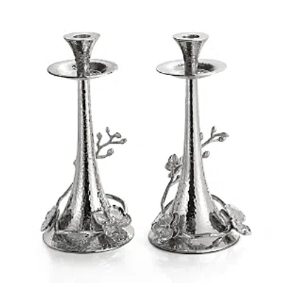 MICHAEL ARAM WHITE ORCHID TAPER CANDLEHOLDER, SET OF 2,111807