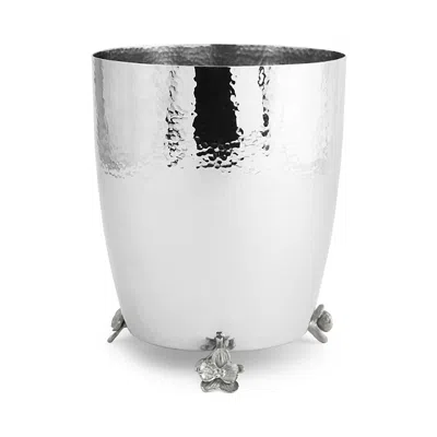 Michael Aram White Orchid Waste Basket In Stainless Steel