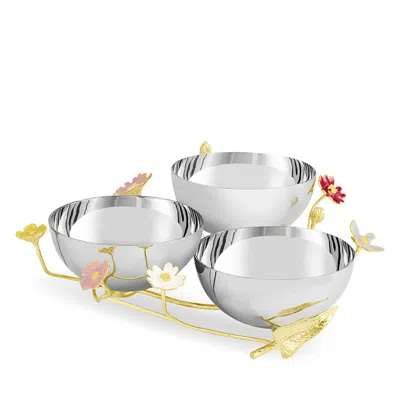 Michael Aram Wildflower Triple Dish In Silver