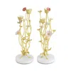 Michael Aram Wildflowers 2-piece Candleholder Set In Gold/white