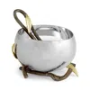 Michael Aram Zen Garden Nut Bowl With Spoon In Silver