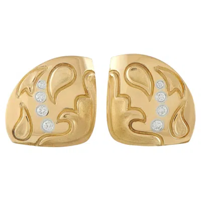 Pre-owned Michael Bondanza 18k Yellow Gold 0.35ct Diamond Clip-on Earrings Mb10-062226