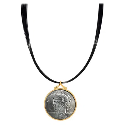 Pre-owned Michael Bondanza 1926 Peace Silver Dollar Coin Necklace In Multi
