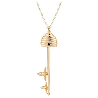 Pre-owned Michael Bondanza Gold Bee Key Necklace In Multi