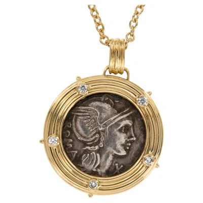 Pre-owned Michael Bondanza L. Flaminius Chilo, Denarius Rome Mint, 109 - 108 Bc Necklace By Michael Bondana In Multi