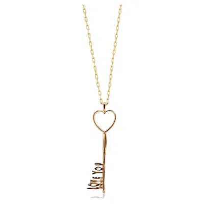 Pre-owned Michael Bondanza Love You Key Pendant Necklace By  In Multi