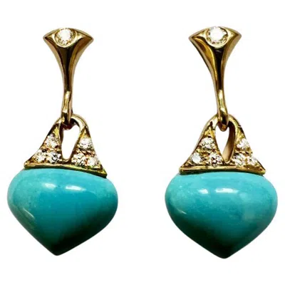 Pre-owned Michael Bondanza Mercer Drop Earrings - 20k Gold / 0.18cts Diamonds In Multi