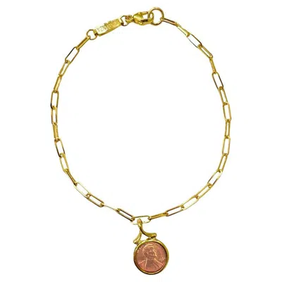 Pre-owned Michael Bondanza Mini Lincoln Penny Bracelet In Multi